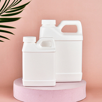 Vente en gros de bouteilles en plastique HDPE vides de 1L, 2L, 3L, 5 litres, seau carré, grand bidon avec poignée et couvercle