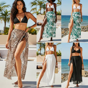 Conjunto de Bikini de 3 Piezas Tallas Grandes de Venta Caliente con Pareo de Secado Rápido para Mujer, Traje de Baño al por Mayor, Ropa de Playa de Verano - Product Image 3