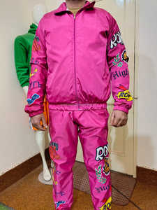 Chándal cortavientos de dos piezas de estilo callejero para hombre, etiqueta privada personalizada, sublimación de nailon impresa con tela de malla interior - Product Image 4