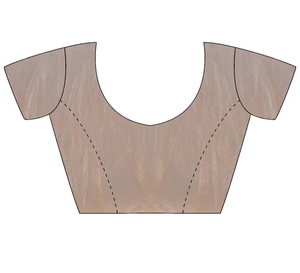 Sari en satin beige uni pour femmes KV, design de créateur - Product Image 6