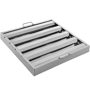 Pack de 6 filtres commerciaux pour hotte aspirante, 19,5 L x 19,5 H pouces, en acier inoxydable 430 avec 4 rainures, filtre à graisse pour hotte aspirante - Product Image 1