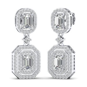 REYES High Quality Emerald Cut 5.3Ct Moissanite Drop Earrings Wholesale Price 925 Sterling Silver Wedding Gift Party Jewelry - Product Image 5