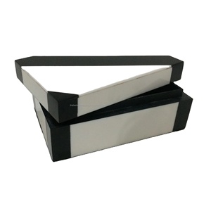 Premium Handmade Resin Inlay <b>Polished</b> <b>Black</b> Ivory Pattern Jewelry Box Elegant Rectangle Decorative Organizer Gifting CRAFT - Product Image 1