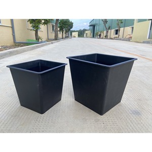 Maceta de mimbre PE marrón alta para exteriores con forro extraíble Diseño de maceta elegante para uso en interiores/exteriores-Juego de 2 - Product Image 3