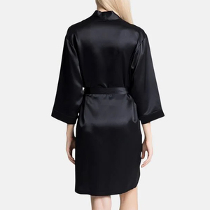 Bata de Peluquería Negra Personalizada a Bajo Precio, Uniforme de Cliente para Salón de Belleza, Kimono de SPA - Product Image 5