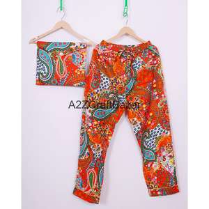 Conjunto de Pijama Hecho a Mano para Mujer, Estampado Floral, 100% Algodón, Cuello Elástico, Mangas Largas, Suave y Transpirable, para Verano, Otoño e Invierno - Product Image 4