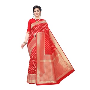 Conjunto de Bufandas de Moda - Saree de Seda Pura Raj Gharana con Tejido Jari Dorado - Product Image 6