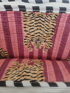 Red Tiger Printed Eco-Friendly Durable Cotton Zipper <b>Makeup</b> <b>Case</b> Indian Travel Cosmetic Organizer Kit - Product Image 5