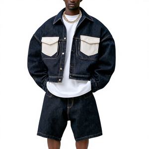 ชุดสูทยีนส์แบบกระดุม ระบายอากาศได้ดี สไตล์สตรีทแวร์ สองชิ้น กางเกงทรงตรง แจ็คเก็ตผ้าดิบญี่ปุ่น ผลิตตามสั่ง - Product Image 5