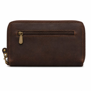 Genuine Leather RFID Blocking Short Zipper Closure <b>Wristlet</b> Clutch Wallet for Women with Multiple Compartments - Product Image 3