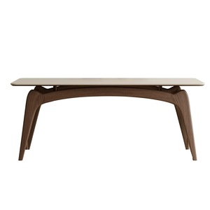 Modern Solid Wooden <b>Dining</b> <b>Table</b> Set with Sintered Stone and 4 Back Chairs for <b>Dining</b> room Hotel Apartment - Product Image 5