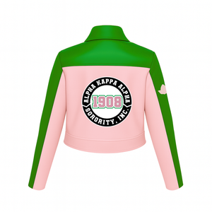 Veste en cuir PU personnalisée Alpha Kapa Alpha, veste de sororité, haute qualité, silhouette ajustée, coupe courte, veste de course - Product Image 4