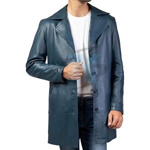 Manteau en cuir décontracté de luxe pour homme, matière durable, toucher doux, confortable, tenue élégante pour l'hiver, manteau en cuir pour homme - Product Image 4