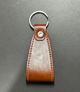 Leather Key Chain Braided Black With Brass <b>Ring</b> And Embossed Logo Durable Customized Design - Product Image 5
