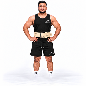 <b>Men</b> Workout Leather Powerlifting <b>Belt</b> Double Prong Buckle Gym Strength Training Wholesale OEM Supplier Sports Supply Gear Bulk - Product Image 6