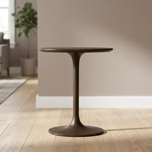 Modern <b>Round</b> <b>Coffee</b> <b>Table</b> Solid Wood <b>Walnut</b> Midcentury Design Living Room Furniture - Product Image 1