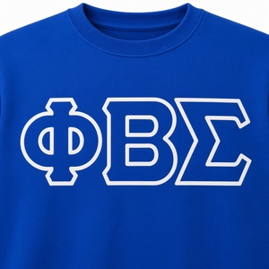 Sudadera Negra con Cuello Redondo Phi Beta Sigma, con Estampado de Letras Griegas en Azul y Blanco, Sudadera de Manga Larga, Ropa de Fraternidad Griega - Product Image 5