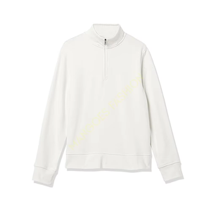 Sudadera con capucha de lona de algodón y bambú transpirable de alta calidad con cremallera de un cuarto para hombre Mangoes Fashion, ropa de maternidad - Product Image 1