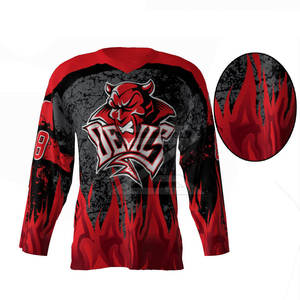 Camisetas de Hockey sobre Hielo Sublimadas Personalizadas con Logotipo del Equipo, Opciones de Sublimación y Sarga, Fabricante de Uniformes de Hockey sobre Hielo OEM - Product Image 5