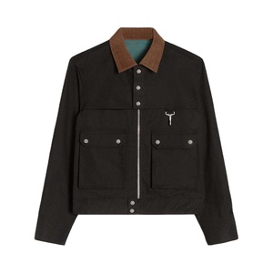 Veste de travail personnalisée en tissu, vestes décontractées tissées avec logo, doublées, vintage, décoration vintage, toile pour hommes pour le printemps - Product Image 3