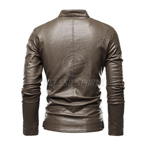 Factory Direct Sale New Arrival <b>Long</b> Sleeves Men <b>Leather</b> <b>Jacket</b> Customized Wholesale <b>Leather</b> Winter <b>Jacket</b> - Product Image 2