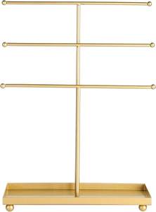 ที่วางเครื่องประดับโลหะสีทองพร้อมถาดใส่แหวน สร้อยคอ กำไล ต่างหู ดีไซน์หรูหราสำหรับวางโชว์บนโต๊ะเครื่องแป้ง - Product Image 2