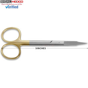 Tijeras Goldman Fox T/C de 5 Pulgadas (13 cm) Rectas con Hojas de Carburo de Tungsteno Super Cut Extra Finas y Afiladas para Encías - Product Image 2