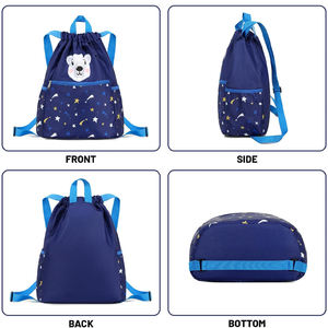 Sublimation <b>Drawstring</b> Bags Polyester Custom Logo Gym <b>Backpack</b> Sports Travel Promotional String Bag Bulk - Product Image 2