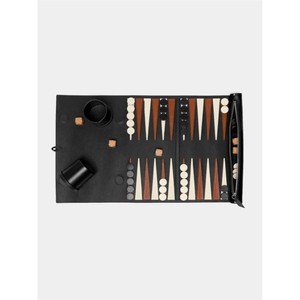 Jeu de backgammon en cuir PU de qualité supérieure, pliable et portable, avec poches zippées, dés et jetons inclus - Product Image 4