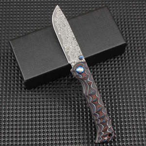 Couteau pliant en acier Damas pour le camping et la chasse, personnalisable OEM, qualité industrielle, de poche, portable, multifonctionnel - Product Image 1