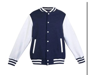 เสื้อแจ็คเก็ตวาร์ซิตี้สีเขียวขาวสำหรับผู้ชาย สไตล์พรีปปี้ ทรงปกติ ผ้าถักโพลีเอสเตอร์ แจ็คเก็ตเบสบอล ปกคอพับ ติดกระดุมแถวเดียว - Product Image 5