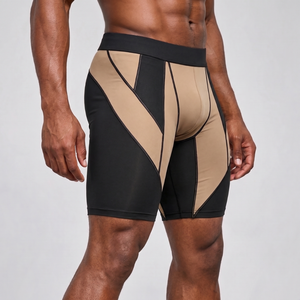 Vêtements de sport à prix raisonnable, shorts de compression pour hommes, tissu extensible haute performance, respirant, évacuant l'humidité, entraînement physique - Product Image 2
