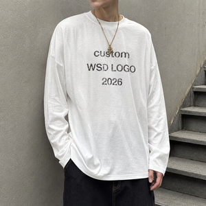 T-shirt Casual Oversize da Uomo Personalizzabile 100% Cotone Streetwear, Maglietta Stampata Effetto Vintage Sbiadito con Logo Personalizzato - Product Image 1