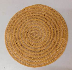 Eco-conscious braided jute and cotton round <b>placemat</b> for scratch-resistant dining table protection best for hotel dining table - Product Image 6