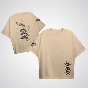 T-shirt surdimensionné à logo personnalisé, manches courtes, épaules tombantes, effet délavé, pour streetwear - Product Image 6