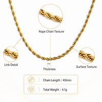Colliers ras du cou en chaîne torsadée en or K, bijoux de mode tendance, cadeau de boutique, vente en gros, personnalisable