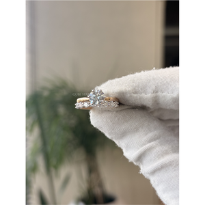 Exclusivo conjunto nupcial de diamantes cultivados en laboratorio, anillo solitario de 1.84 quilates VVS VS EF, oro macizo, joyería fina para mujer - Product Image 4