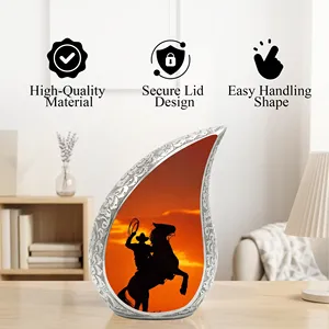 Urna Funeraria Estilo Vaquero de Primera Calidad para Papá, Personalizada, Color Rojo Rubí, 220 Pulgadas Cúbicas, Duradera, OEM - Product Image 3