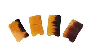 Tabla de Gua Sha Triangular de Cuerno de Búfalo Negro Natural para Masaje Corporal Completo y Drenaje Linfático, Color Miel Natural - Product Image 3