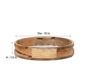 Plateau de service rond en bois émaillé, vaisselle artisanale indienne, plateaux de service pour aliments, plateaux de service décoratifs modernes pour aliments - Product Image 1