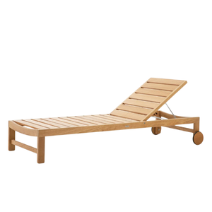 Chaise longue de loisirs avec coussin, inclinable manuellement, pour l'extérieur, mobilier minimaliste pour patio et bord de piscine - Product Image 4