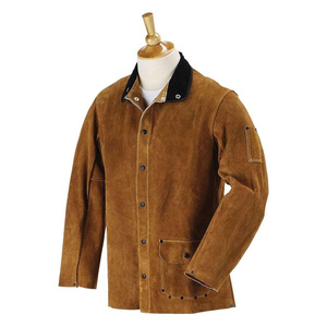 Veste de soudage haute performance, résistante à l'abrasion, en cuir de vachette pleine fleur, vêtements de travail pour soudeurs - Product Image 1