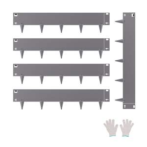 Bordatura in acciaio da 5 confezioni grigio scuro 39x5 pollici resistente alla ruggine forniture da giardino - Product Image 1