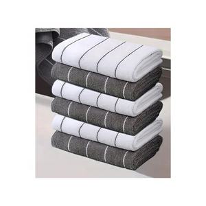 Toallas de limpieza de cocina de Golf de algodón orgánico directo de fábrica India GOTS certificado Digital bordado a granel a cuadros hogar liso - Product Image 2