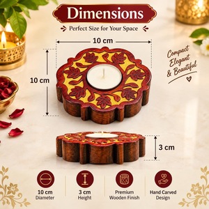 Support de bougie en bois fait main, décoration rustique pour la maison, centre de table, cadeau pour Noël, mariage, événement, fête, présentoir d'accentuation - Product Image 2