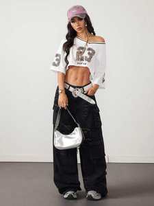 Maillot de football court en maille blanche à faible MOQ, imprimé léopard 23, streetwear pour femme, fabricant OEM en gros sous marque privée - Product Image 3