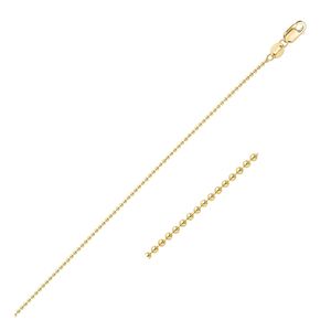Collana con Catena Sottile in Oro Giallo 14k, Catena a Sfere da 1,0mm - Product Image 1