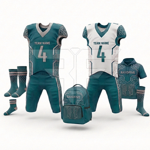 Uniformes de Fútbol Americano Transpirables con Diseño Moderno, Impresión Personalizada por Transferencia de Calor, 100% Poliéster, Personalizables - Product Image 1