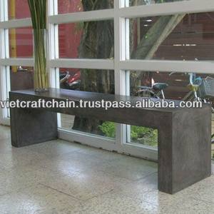 Banc de patio extérieur rectangulaire en béton moderne, léger et durable avec jardinière, écologique et résistant à l'eau pour les parcs - Product Image 6