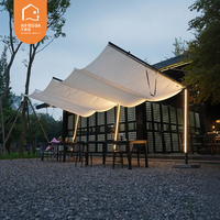 Auvent rétractable en aluminium à toit ondulé, cadre thermolaqué amélioré, adapté pour terrasse, balcon, patio extérieur, jardin